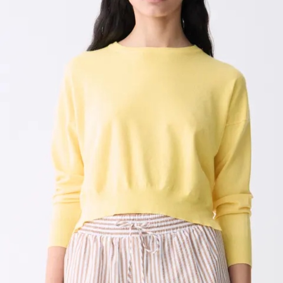 NWOT DELUC Polly Crewneck Sweater Yellow - Picture 1 of 5